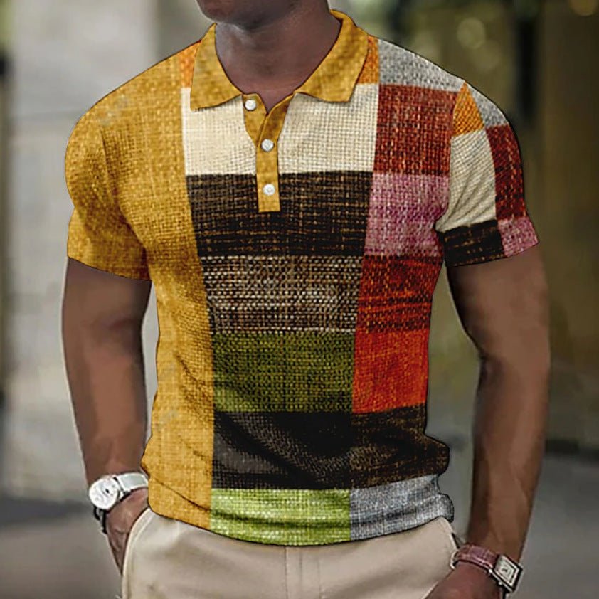 Herren Poloshirt mit modernem Grafikdesign Echoarchiv