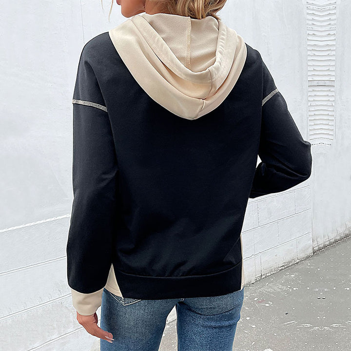 Damen Lässiger Kapuzenpullover mit kontrastierenden Ärmeln Echo Archiv