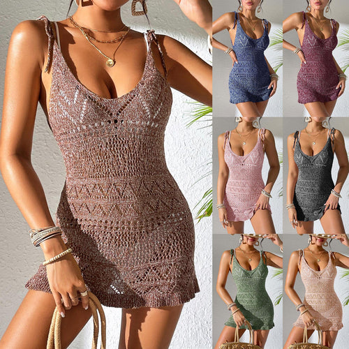 Damen Häkelkleid mit verstellbaren Trägern und voluminösem Saum Echo Archiv