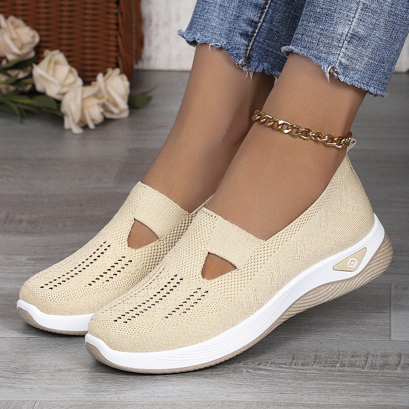 Damen nan leichte atmungsaktive Strickslipper mit Memoryschaum und rutschfester Laufsohle Echo Archiv