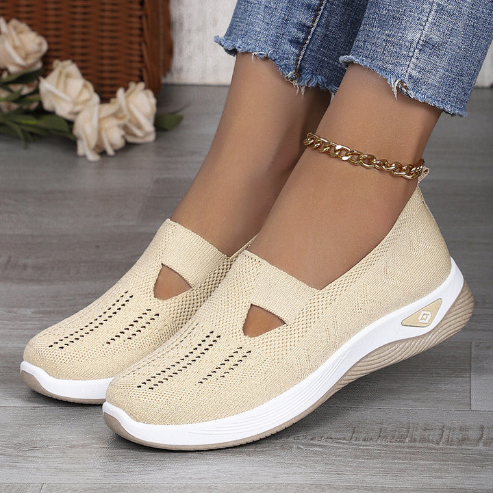 Damen nan leichte atmungsaktive Strickslipper mit Memoryschaum und rutschfester Laufsohle Echo Archiv