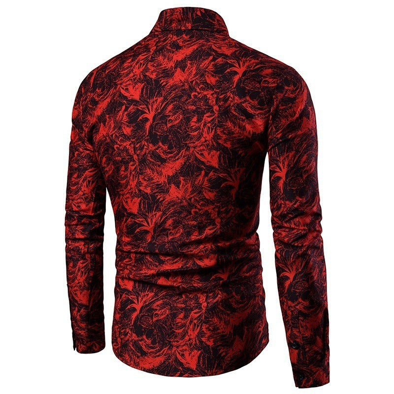 Herren Bluse mit kreativem floralem Muster Echoarchiv