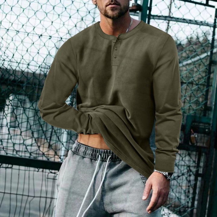 Herren Longsleeve Henley aus leichter Baumwollmischung Echoarchiv