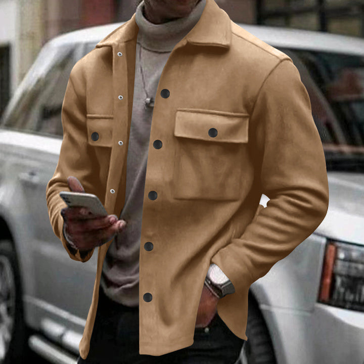 Herren lässige Overshirtjacke mit großen Brusttaschen und modernem Design Echoarchiv