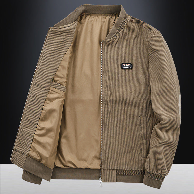 Herren Cord-Flightblouson mit Satin-Innenfutter, Rippbündchen und verdeckten Innentaschen Echoarchiv