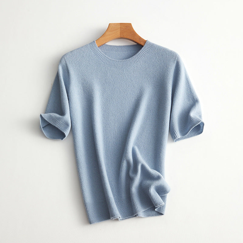 Damen Kurzarm Cashmere-Mix Pullover Echoarchiv