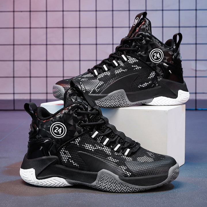 Herren Basketball-High-Top Sneaker mit geometrischem Struktur-Obermaterial und griffiger Herringbone-Sohle Echoarchiv