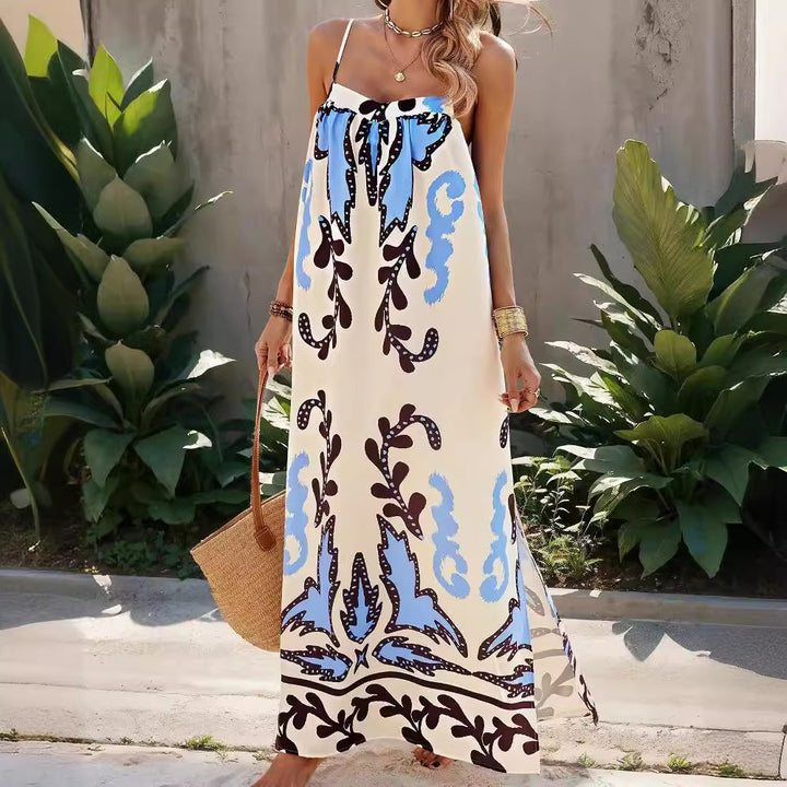 Damen luftiges Maxikleid mit raffiniertem Muster Echo Archiv