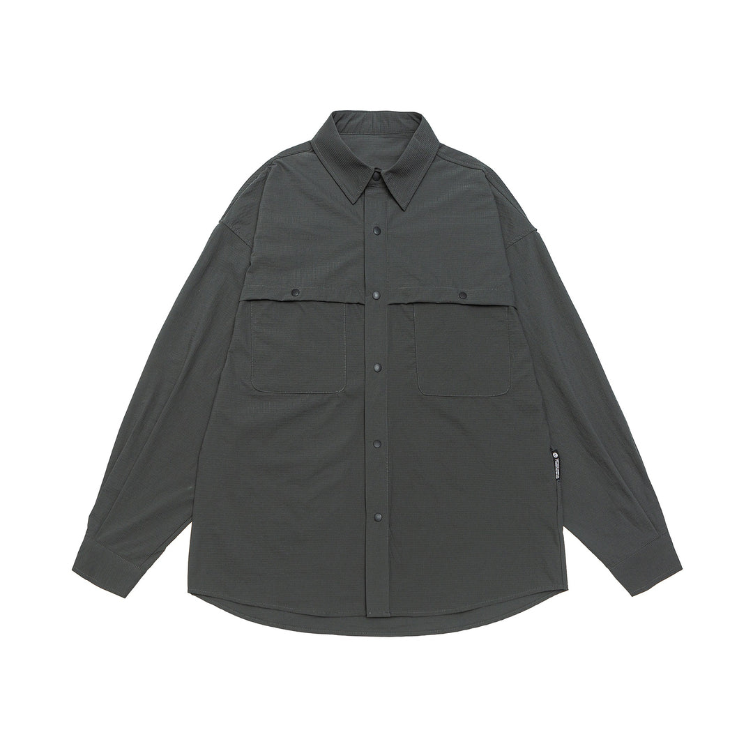 Herren Overshirt-Jacke mit Druckknopffront und doppelten aufgesetzten Taschen Echoarchiv