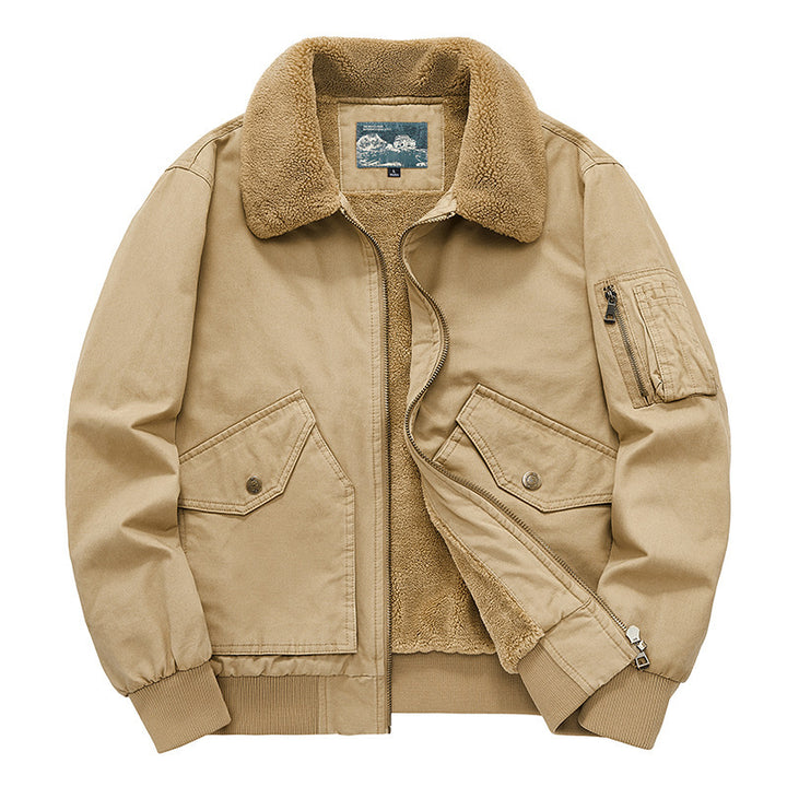 Herren Pilotenjacke mit Sherpa-Innenfutter, Teddykragen und Utility-Taschen Echo Archiv