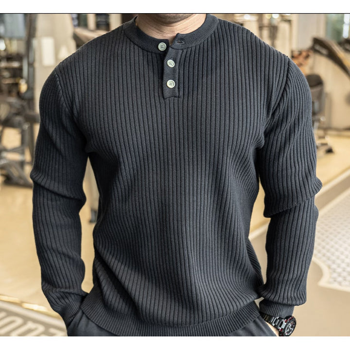 Herren Langarm Pullover mit strukturiertem Rippenstrick Echoarchiv