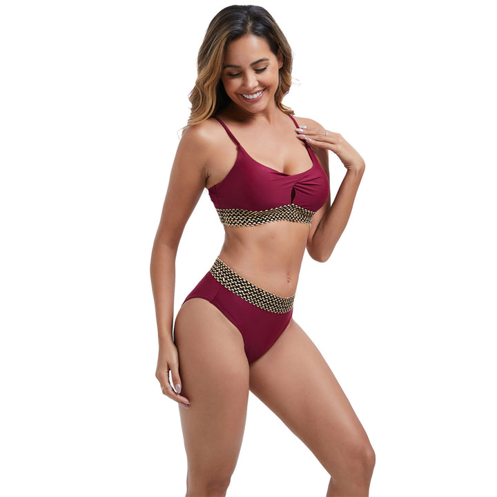 Damen Hochtailliertes Bikini-Set mit modischen Akzentdetails Echo Archiv