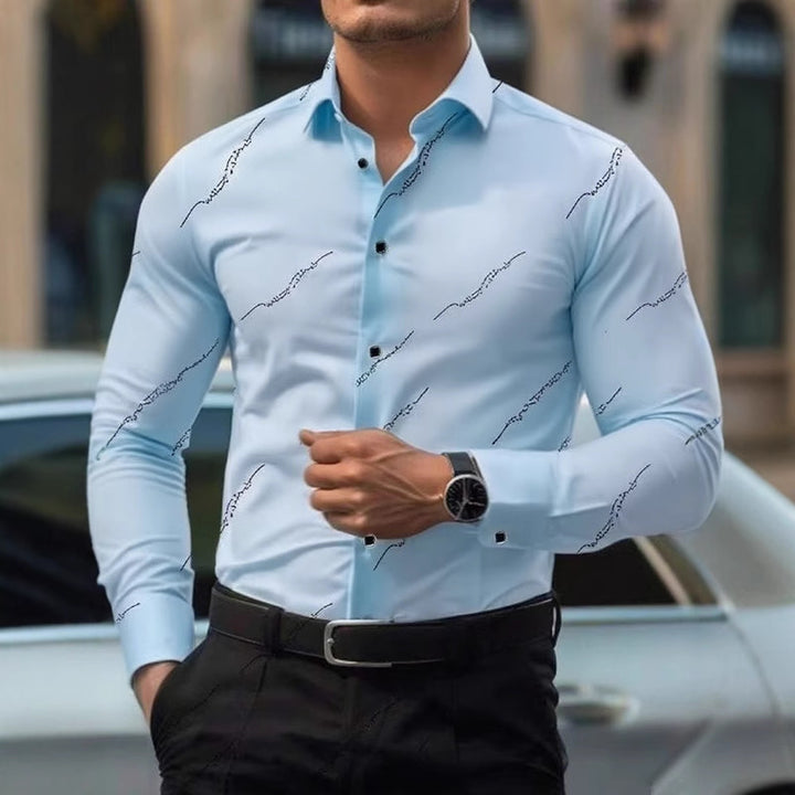 Herren elegante Hemden mit modischem Druck Echoarchiv