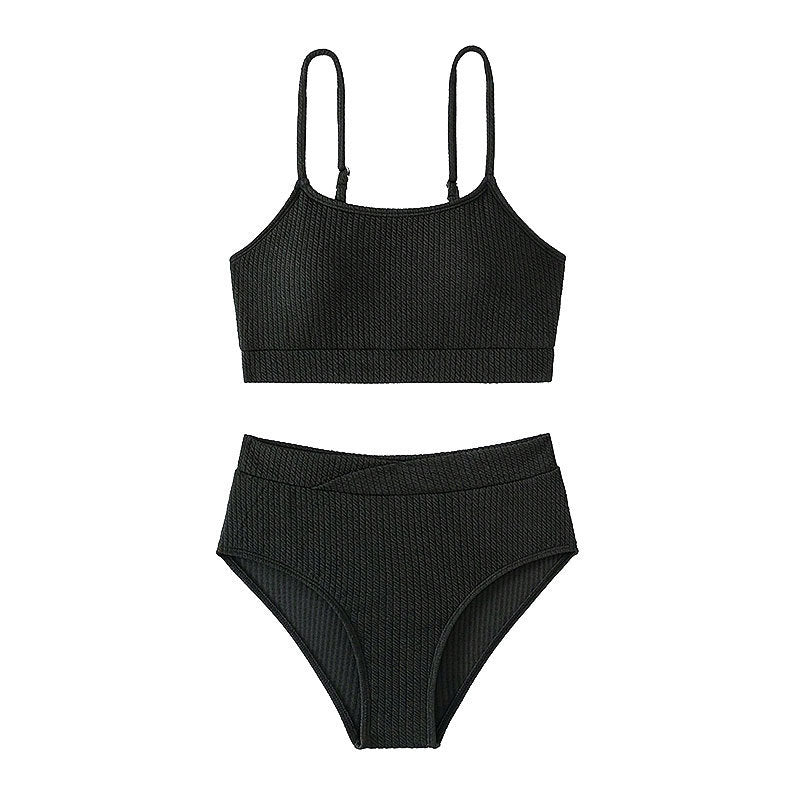 Damen Hochtailliertes Bikini-Set mit leicht strukturierter Oberfläche Echo Archiv