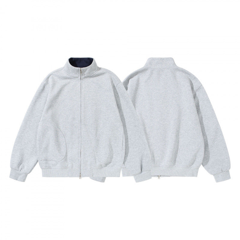 Unisex Sweatshirtjacke mit Stehkragen, Oversize-Passform und runden Eingrifftaschen Echo Archiv