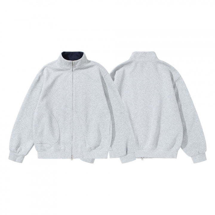 Unisex Sweatshirtjacke mit Stehkragen, Oversize-Passform und runden Eingrifftaschen Echo Archiv