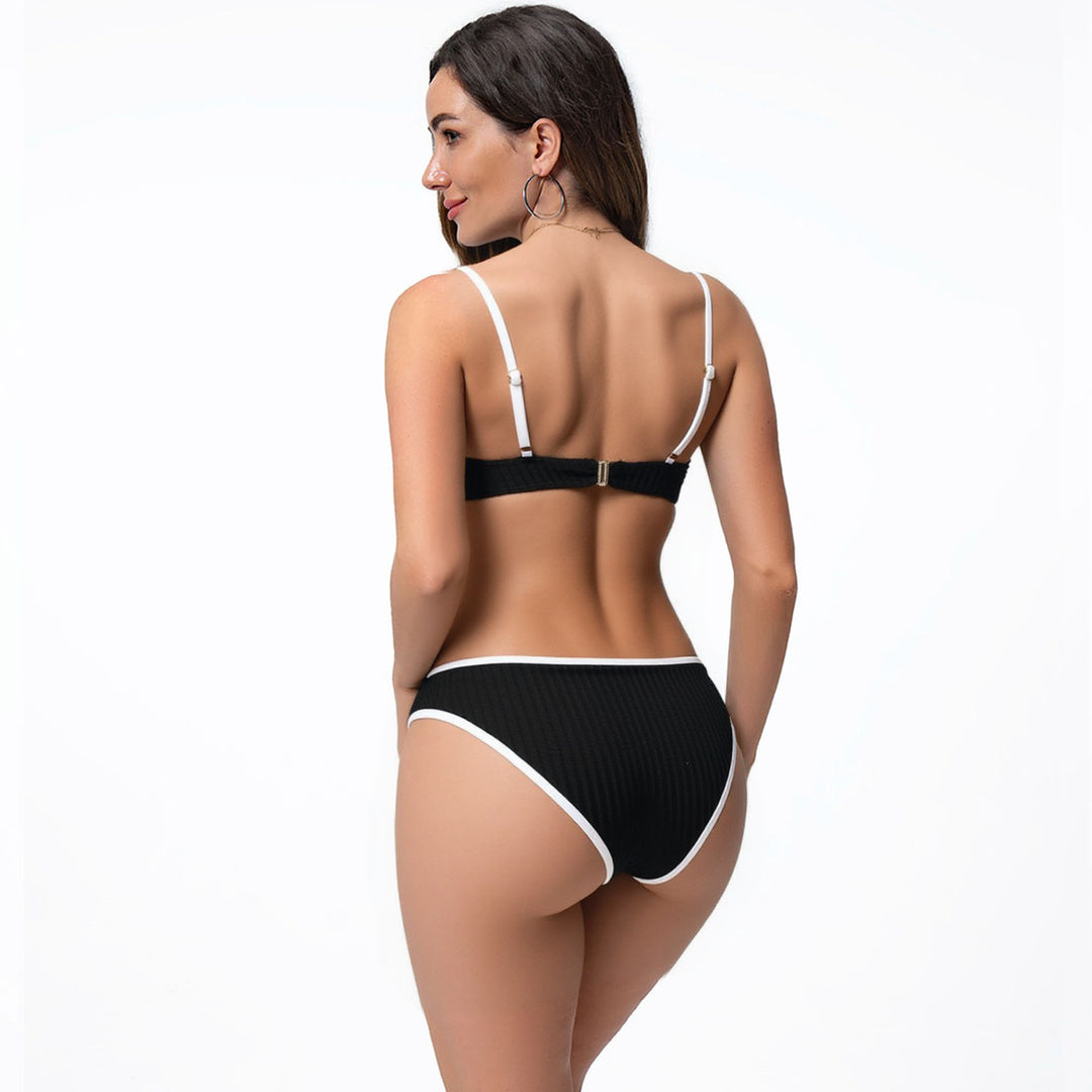 Damen Komfortables Bikiniset mit Rippdesign Echo Archiv