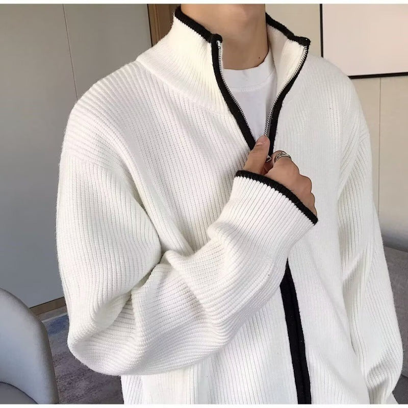 Herren Modische Strickjacke mit Stehkragen Echo Archiv