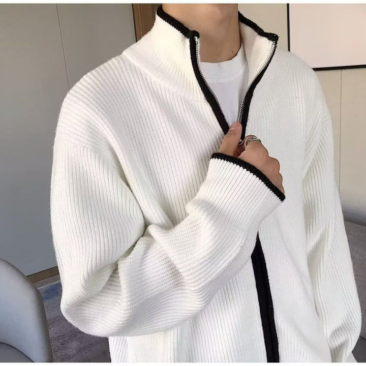 Herren Modische Strickjacke mit Stehkragen Echo Archiv