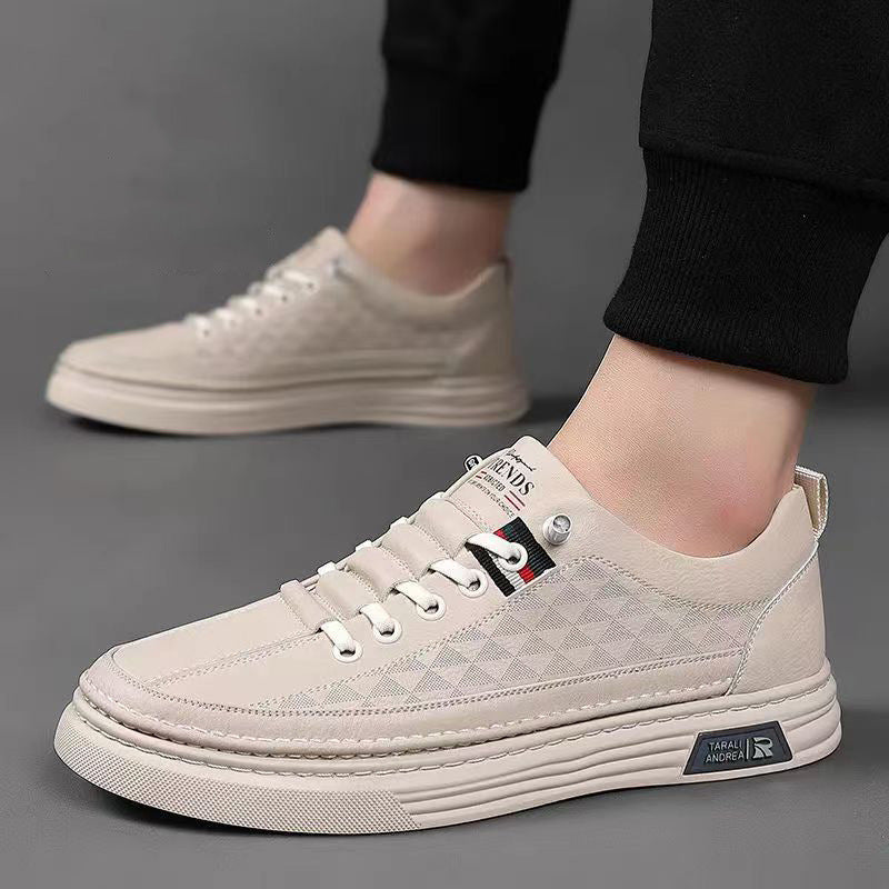 Herren Low-Top Sneaker mit gestepptem Rauten-Design und dicker Gummisohle Echoarhiv