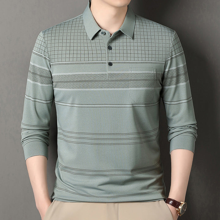 Herren komfortables Poloshirt mit strukturiertem Design und eleganten Details Echoarchiv