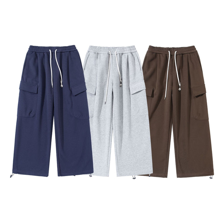 Unisex Cropped Cargo-Sweathose mit elastischem Bund, Kordelzug und verstellbarem Saum Echoarchiv
