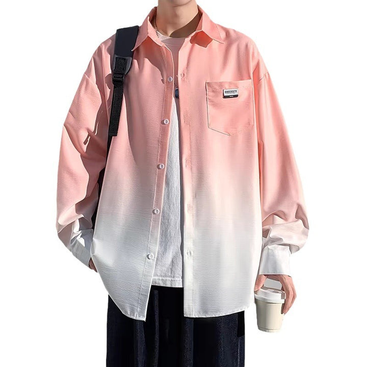 Herren Hemdjacke mit modernem Farbverlauf und praktischer Brusttasche Echoarchiv