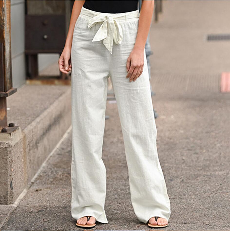 Damen nan weite Leinenhose mit Tunnelzugbund und lässigem Komfortschnitt Echo Archiv