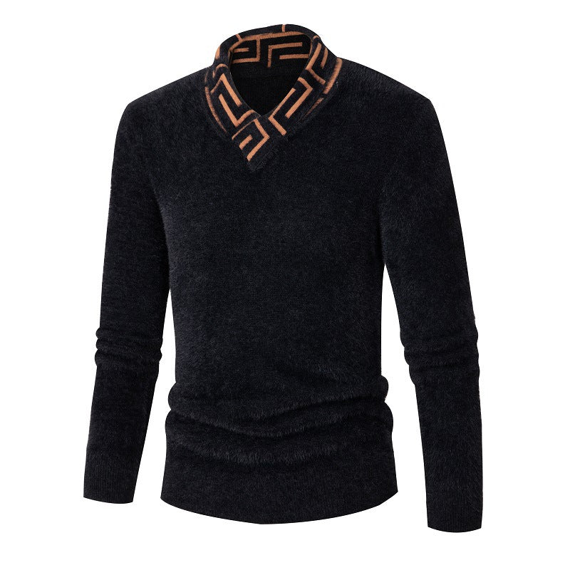Herren modischer Pullover mit schickem Stehkragen und strukturiertem Design Echoarchiv