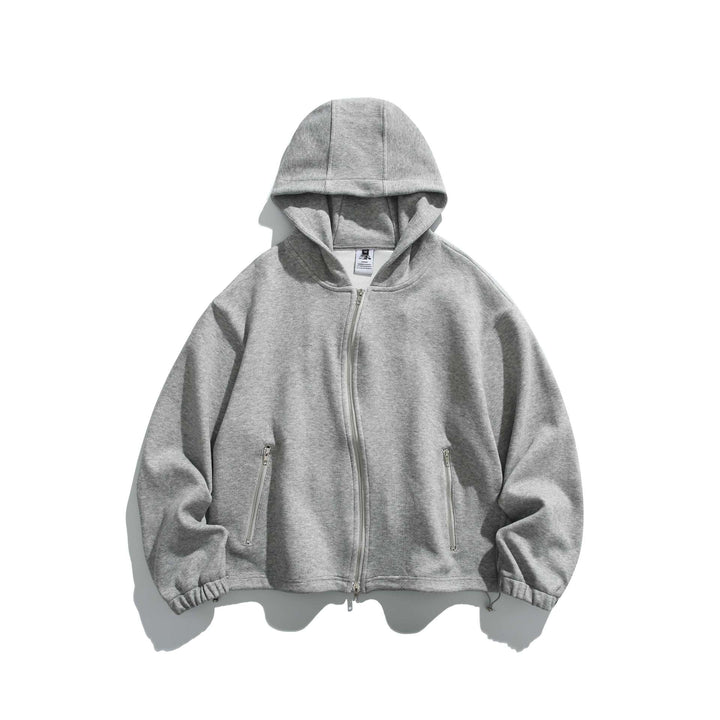 Unisex Leichte Zip-Hoodie-Jacke mit Reißverschlusstaschen und verstellbarem Saum Echoarchiv
