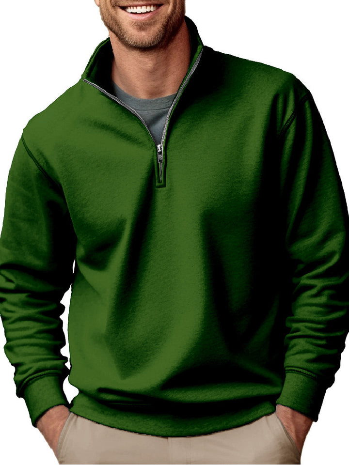 Herren Halbzip-Sweatshirt mit Stehkragen und weichem Fleece-Innenfutter – Cavarno