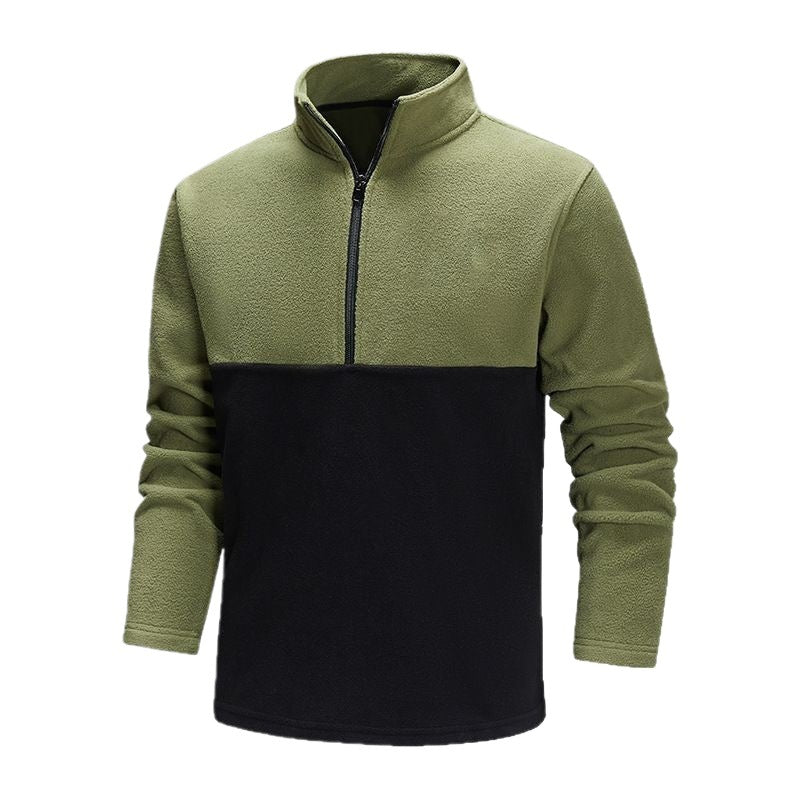 Herren Halbzip-Fleecepullover mit Stehkragen, Colorblock-Design & atmungsaktiver Mikrofleece-Qualität Echoarchiv