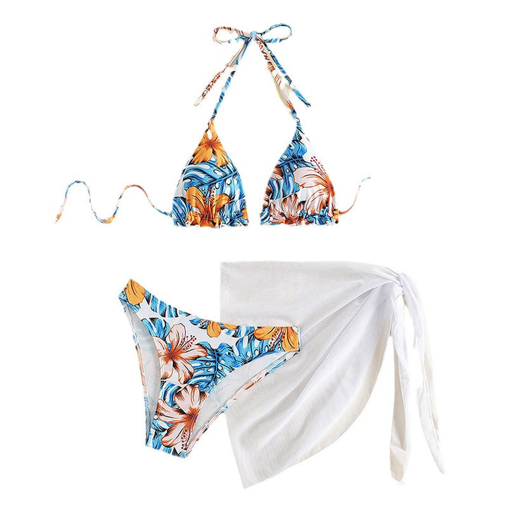 Damen Triangel-Bikini-Set mit floralem Muster und lässigem Tuch Echo Archiv