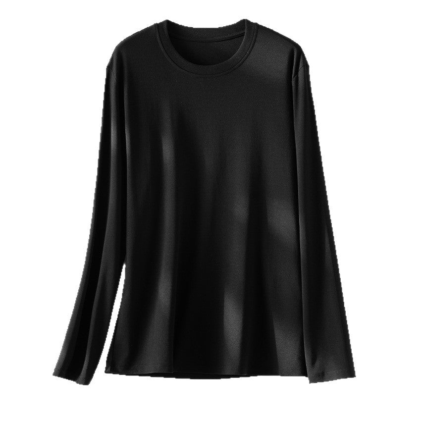 Damen Langärmeliges Rundhals-Longsleeve aus Modal-Mix mit fließender Silhouette Echoarchiv