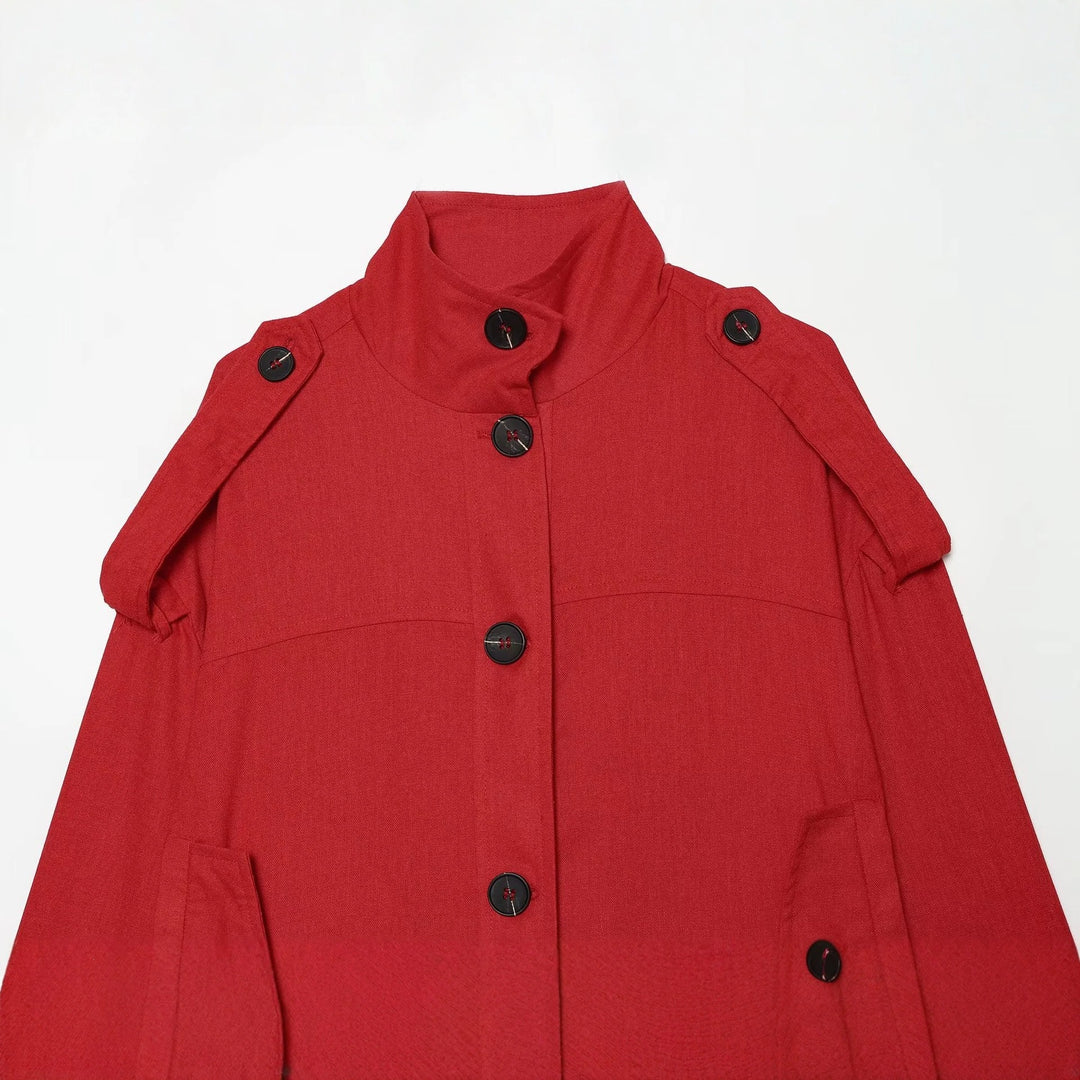 Damen Kurze Utility-Jacke im Cropped-Schnitt mit Stehkragen und Schulterriegeln Echo Archiv