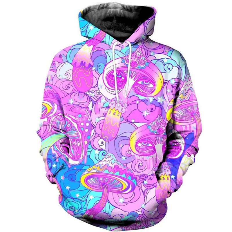 Unisex Kapuzenpullover mit kreativem Pilzdesign Echoarchiv