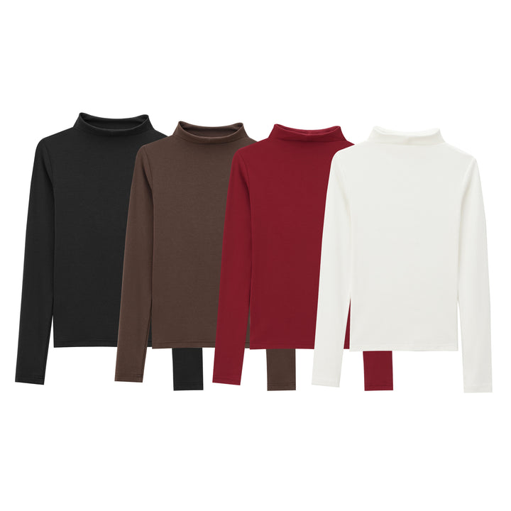 Damen nan schmal geschnittener Stretch-Rollkragenpullover aus Feinstrick Echo Archiv