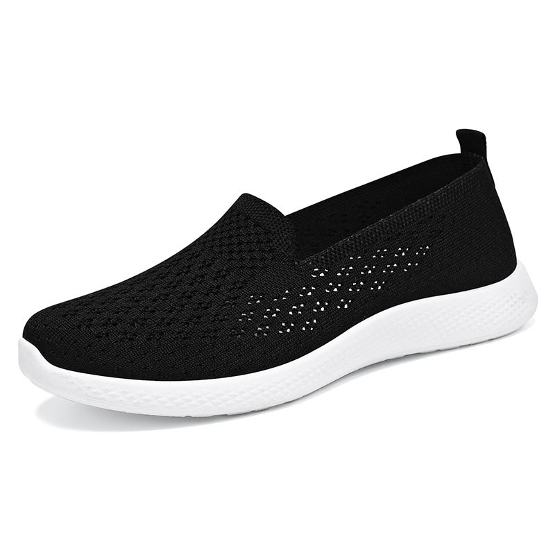 Damen nan nahtloser Strick-Slipper mit perforierter Luftnetzstruktur, ergonomischem Memory-Fußbett und leichter EVA-Dämpfung Echo Archiv