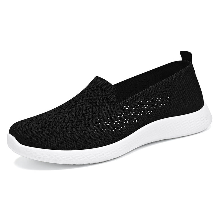 Damen nan nahtloser Strick-Slipper mit perforierter Luftnetzstruktur, ergonomischem Memory-Fußbett und leichter EVA-Dämpfung Echo Archiv