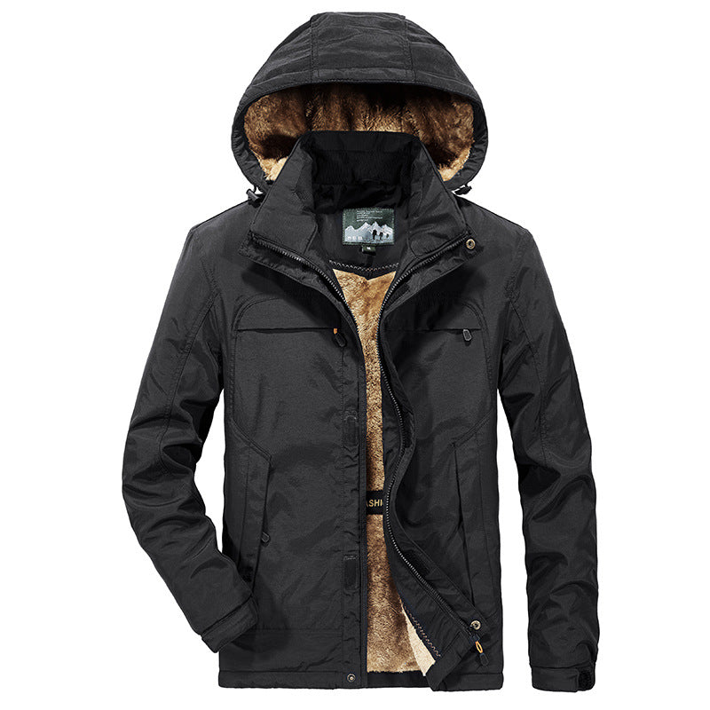 Herren Warme Gefütterte Winterjacke mit Kapuze und Teddyfutter – Marzano