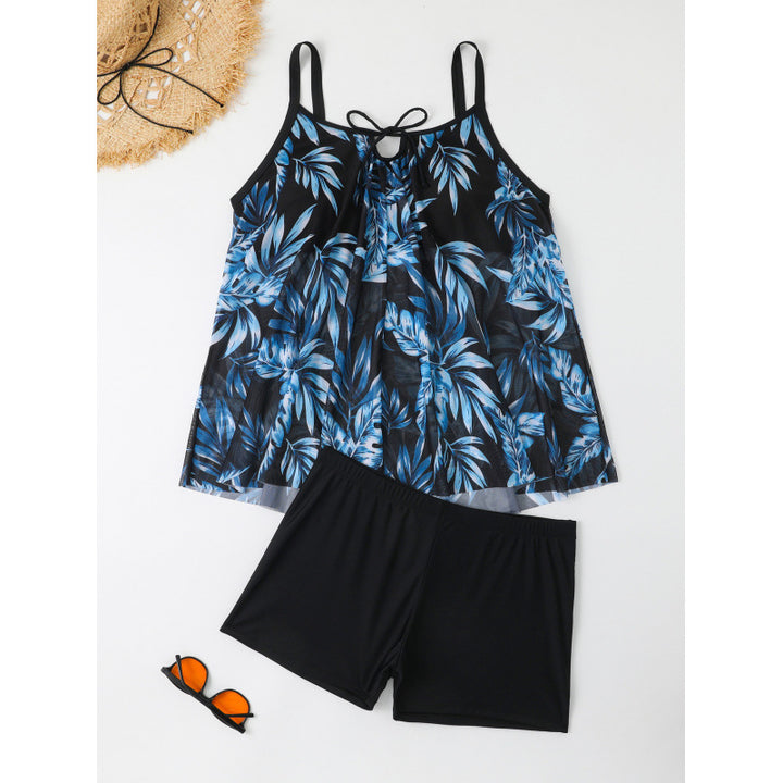 Damen Tankini-Set mit floralem Oberteil und figurbetonendem Unterteil Echo Archiv