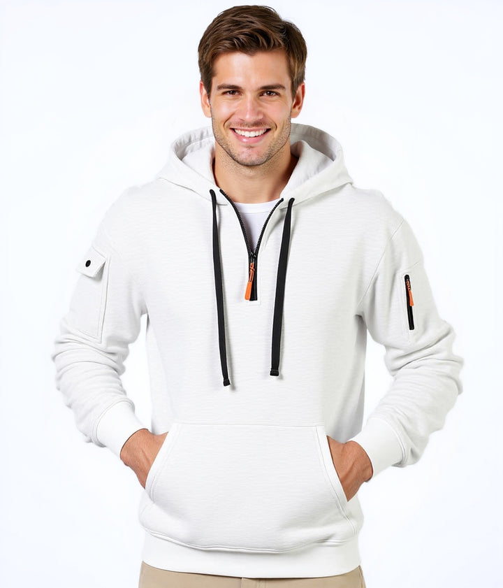 Herren modischer Kapuzenpullover mit vielseitigen Taschen und modernem Reißverschluss Echoarchiv