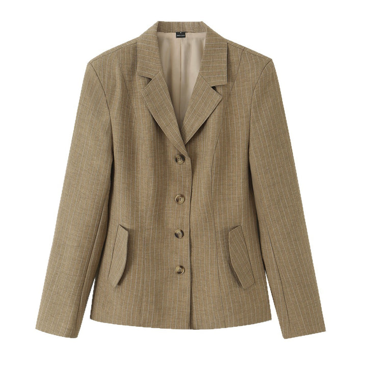 Damen Leicht taillierter einreihiger Blazer im Vintage‑Tailoring mit eingesetzten Pattentaschen Echoarchiv