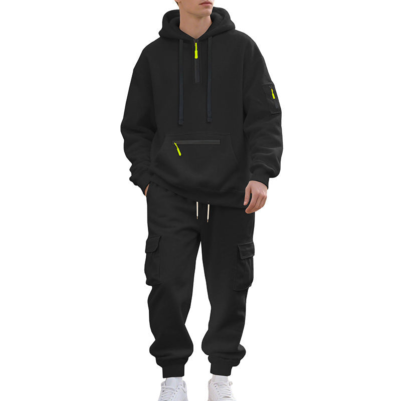 Freizeitanzug Herren mit Hoodie und Cargo Jogginghose – Marzano