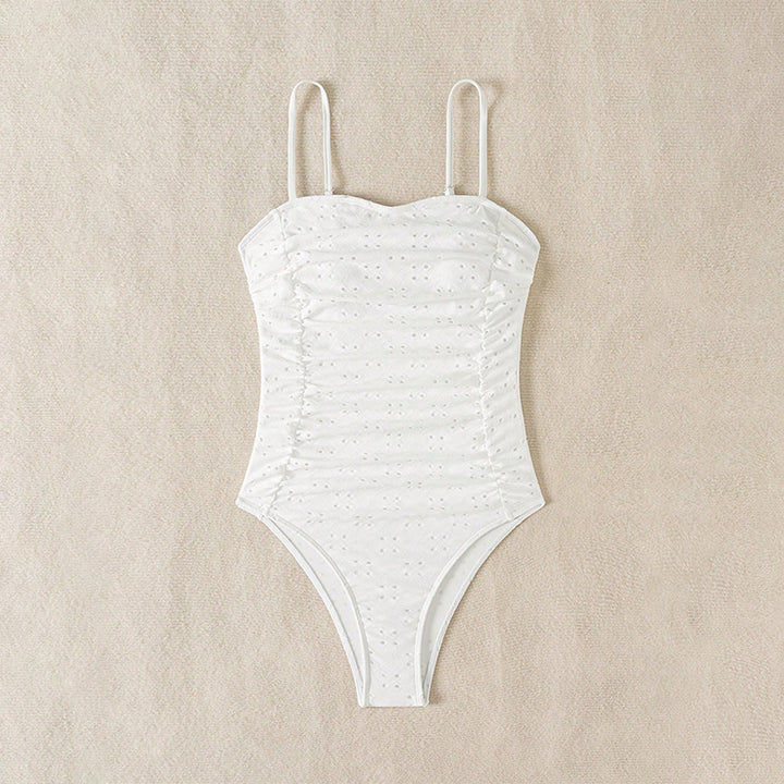 Damen Einteiler Badeanzug mit elegantem Rüschendesign Echo Archiv