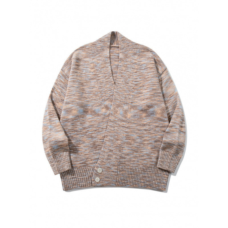 Unisex Boxy-Strickcardigan mit asymmetrischer Knopfleiste und breit geripptem Saum Echo Archiv