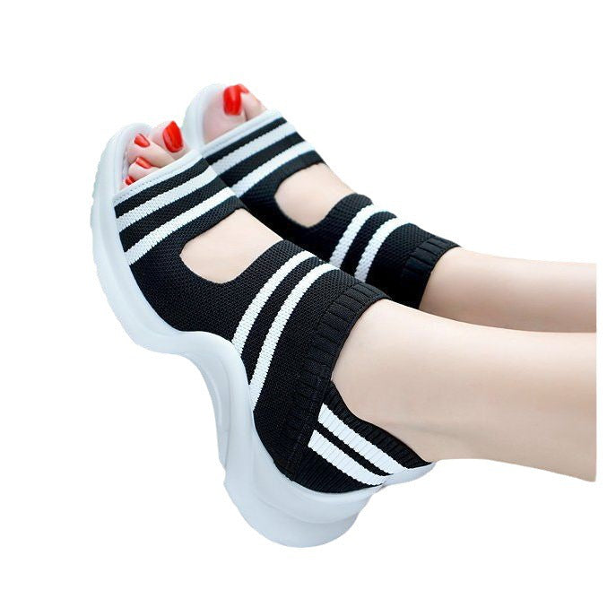 Damen Strick-Sandalen mit ergonomischer Plateau-Sohle – Sorelia