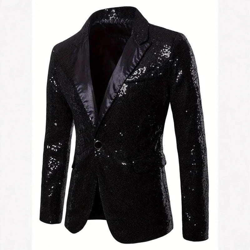 Herren Eleganter Pailletten-Smoking-Blazer Echoarchiv