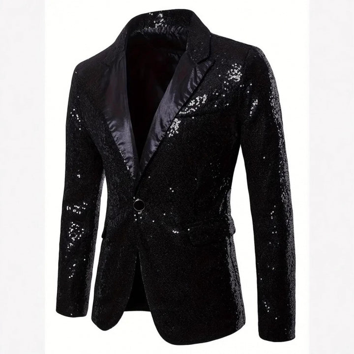 Herren Eleganter Pailletten-Smoking-Blazer Echoarchiv