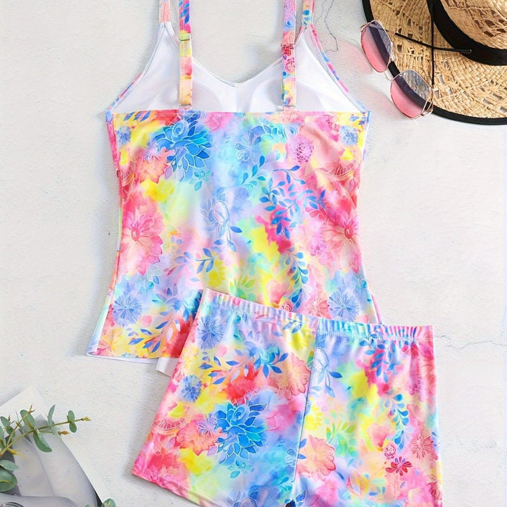 Damen Freizeit-Badeoberteil mit leichtem Rüschendesign und Shorts Echo Archiv
